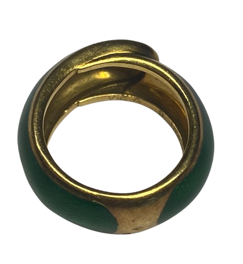 BAGUE VAN CLEEF & ARPELS OR 18K ET EMAIL (T.48)
