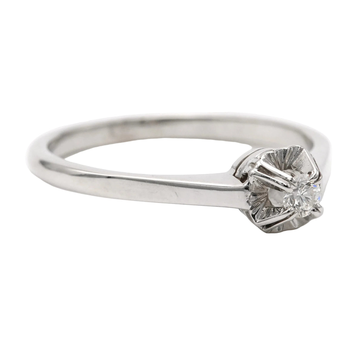 Bague Solitaire en or blanc et diamant