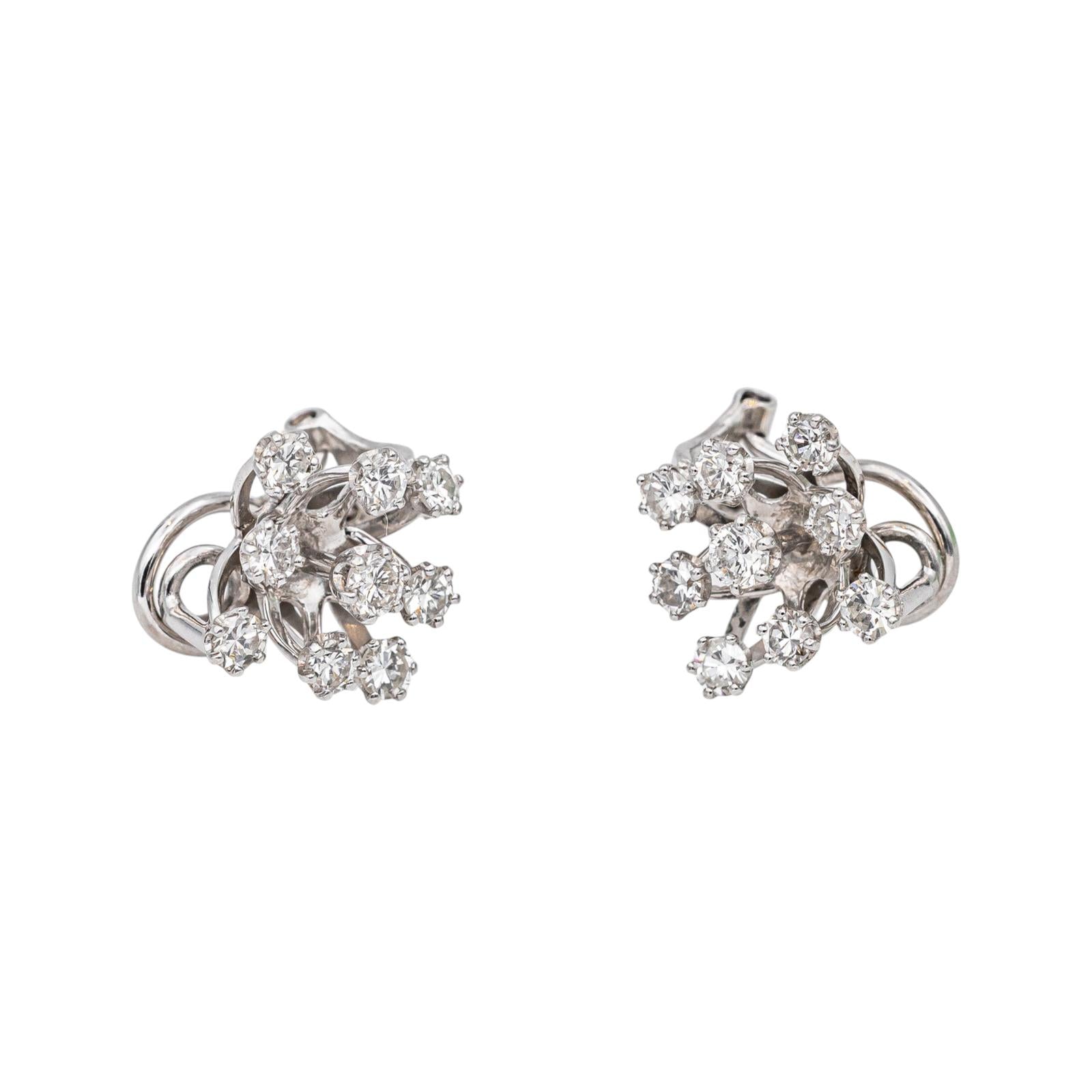 Boucles d'oreilles Clips Or blanc Diamant