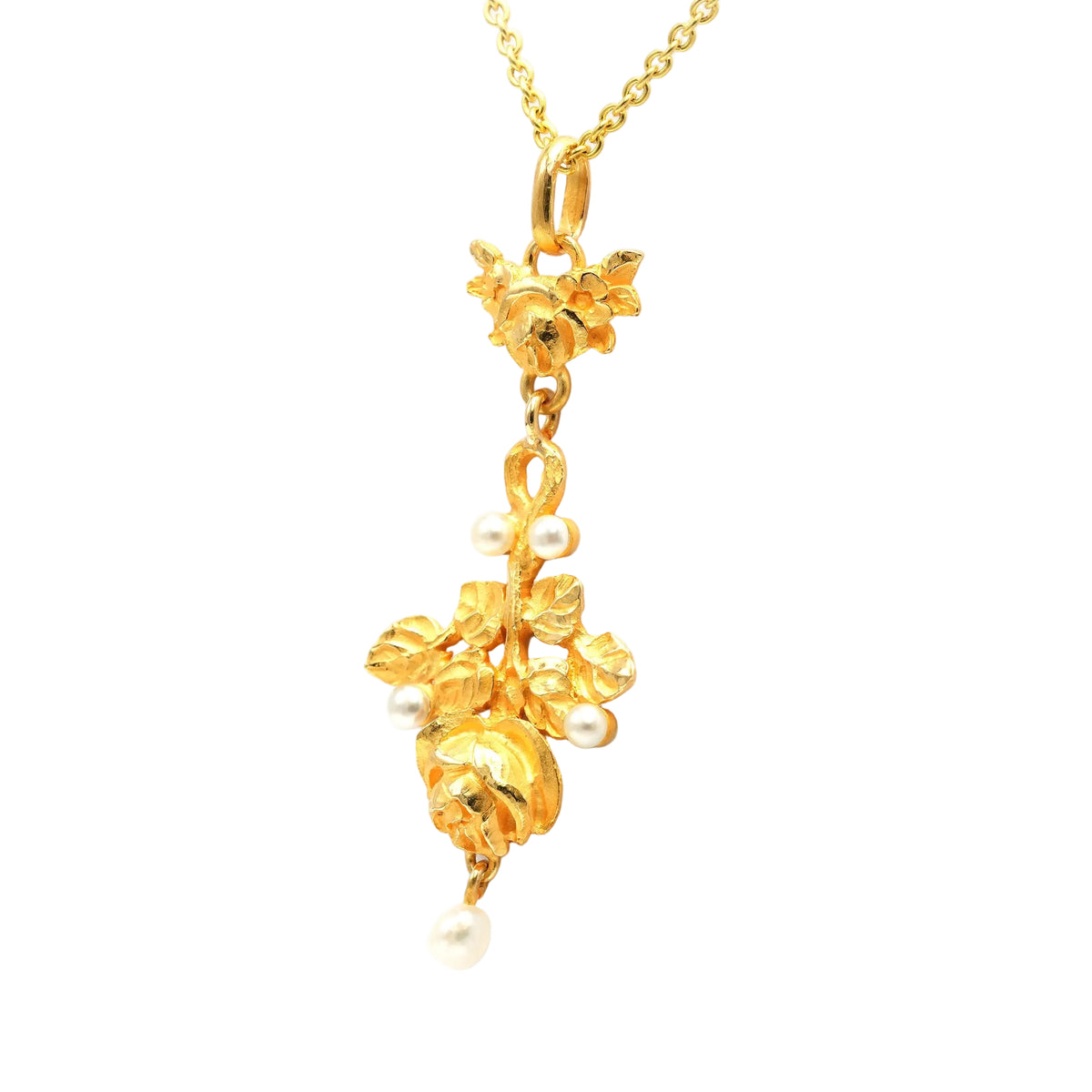 Pendentif en or jaune et perles