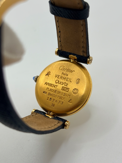 Montre CARTIER "Must Vendôme" PM en vermeil et cuir