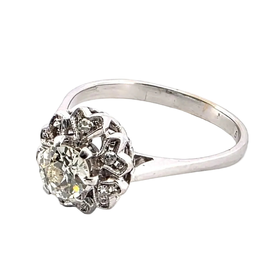 Bague Marguerite en or blanc et diamants