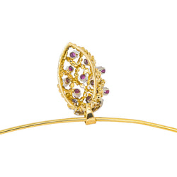 Collier Pendentif en or blanc, or jaune, rubis et diamants