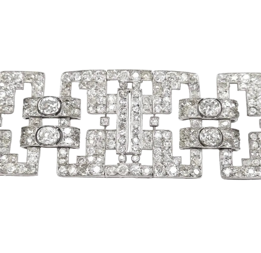Bracelet en or blanc, platine et diamants