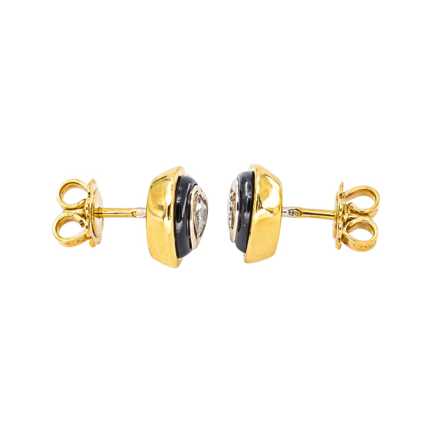 Boucles d'oreilles Puces Or jaune Diamant