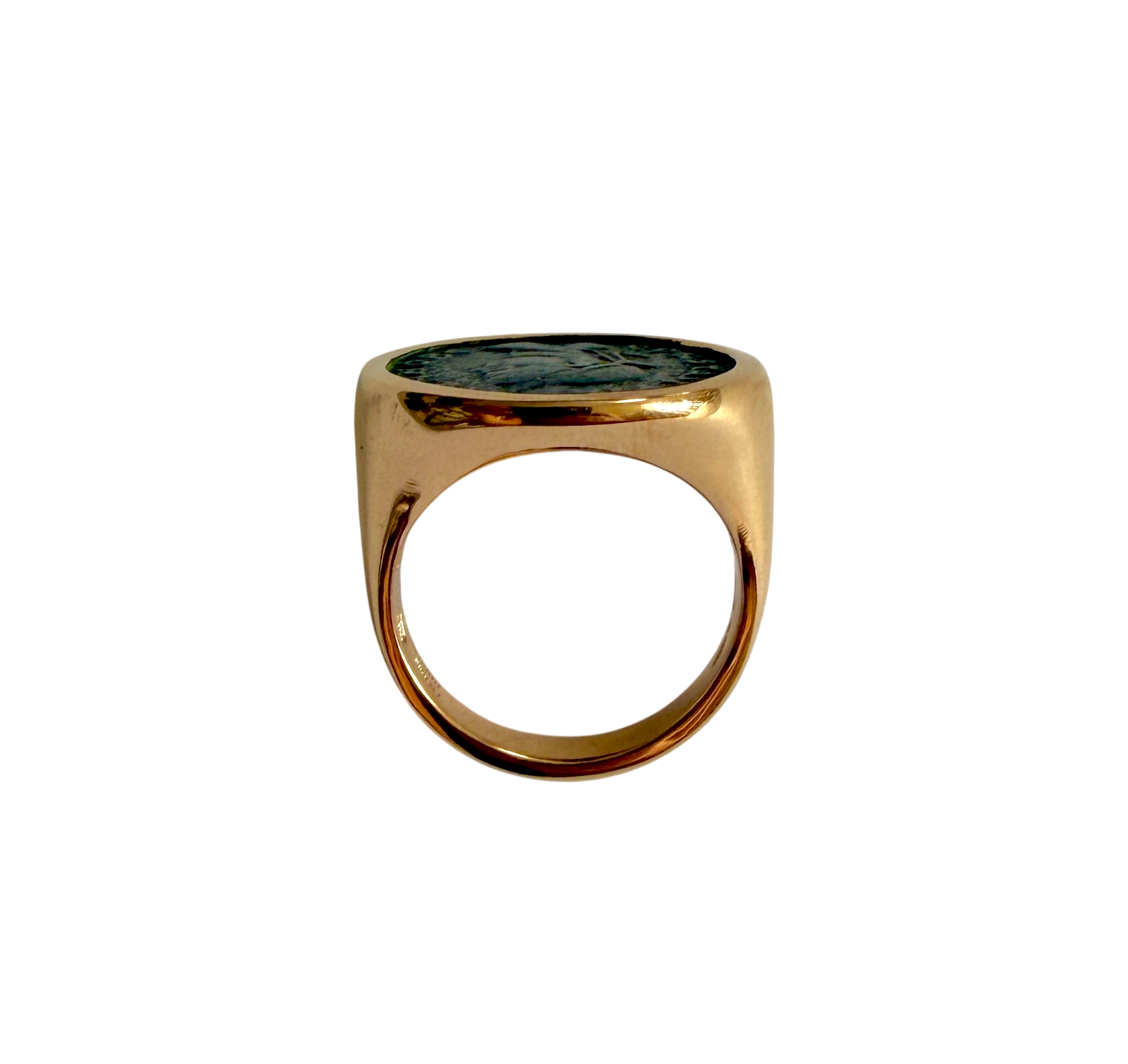 Bague Chevalière BULGARI "Monete" en or rose et bronze