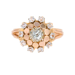 Bague Marguerite en or rose et saphirs
