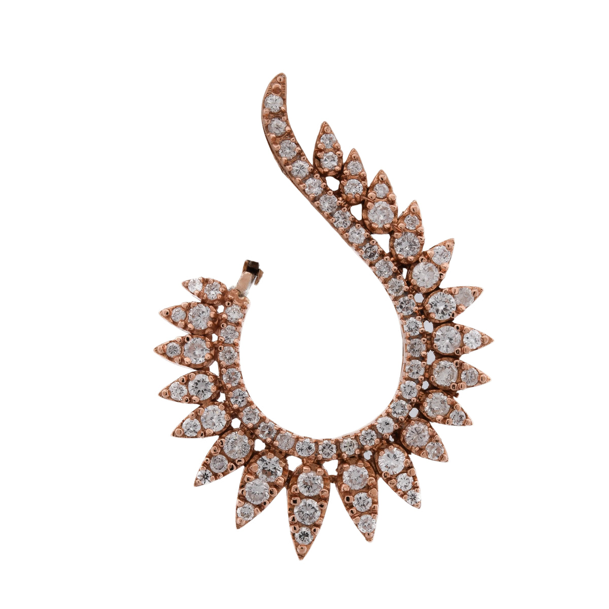 Boucles d'oreilles Clips en or rose et diamants