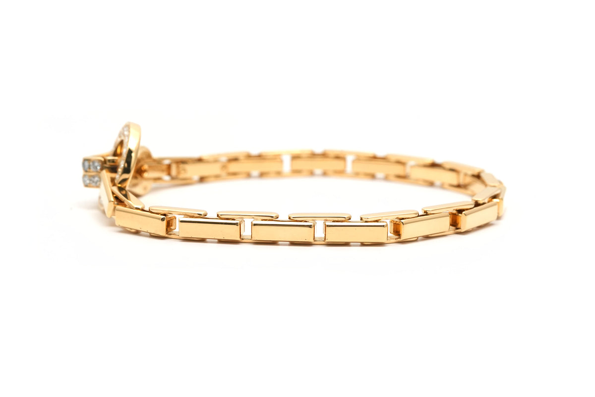 Bracelet Maille CARTIER Agrafe en or jaune et diamants