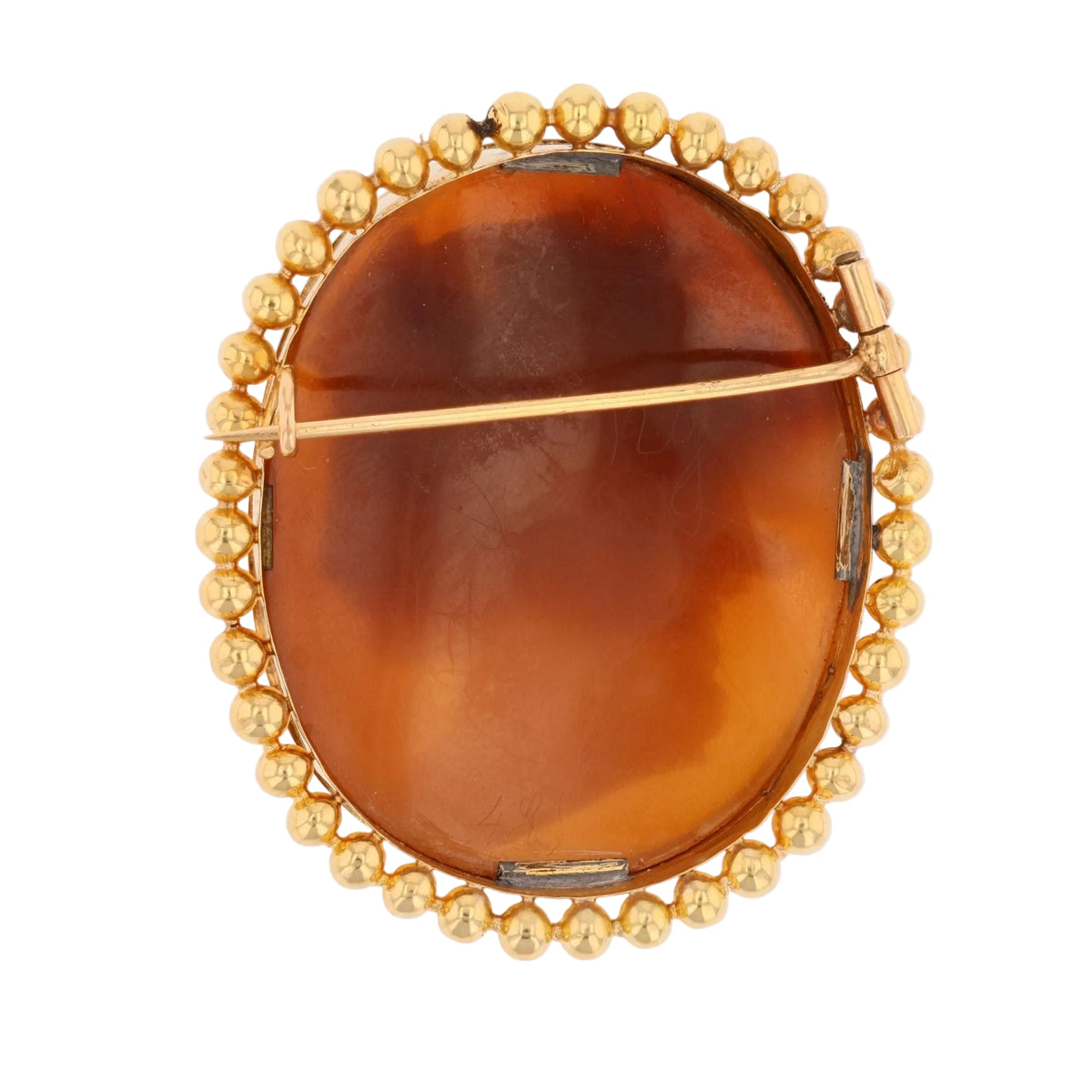 Broche Épingle en or jaune et agate