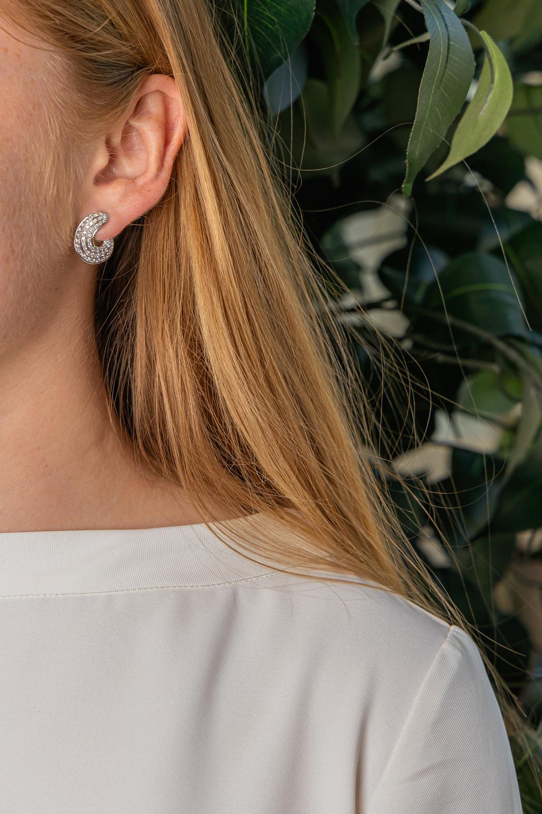 Boucles d'oreilles Or blanc Diamant