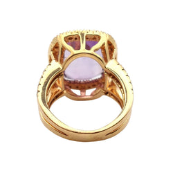 Bague Entourage en or rose, améthyste et diamants