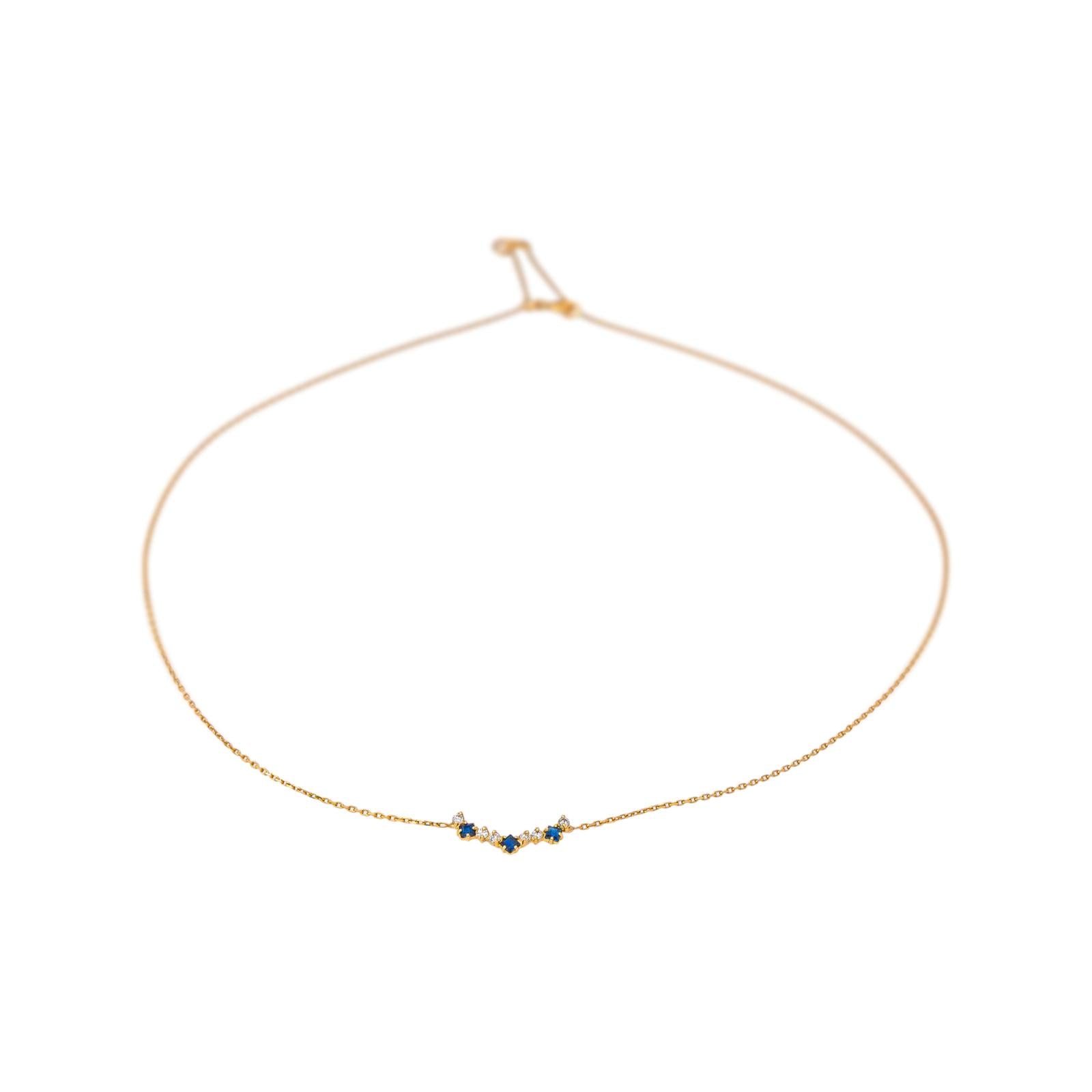Collier Maille forçat Or jaune Saphir