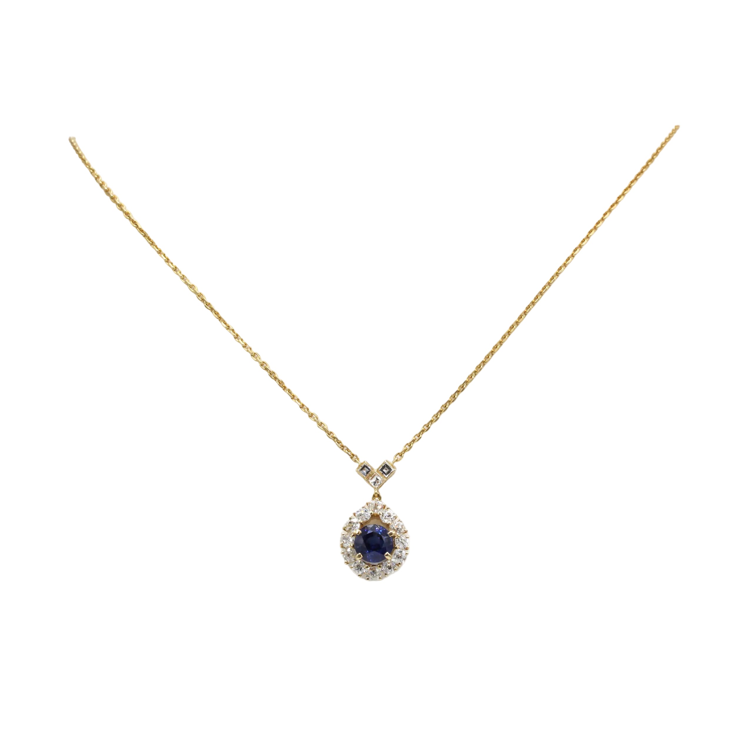 Collier Pendentif MAUBOUSSIN en or jaune, saphir et diamants