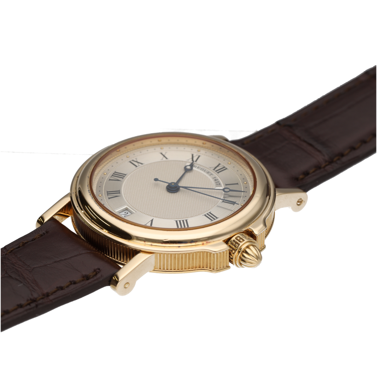 Montre BREGUET en or jaune et cuir