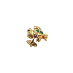 Broche Pin CARTIER "Grenouille" en or jaune, émail et rubis