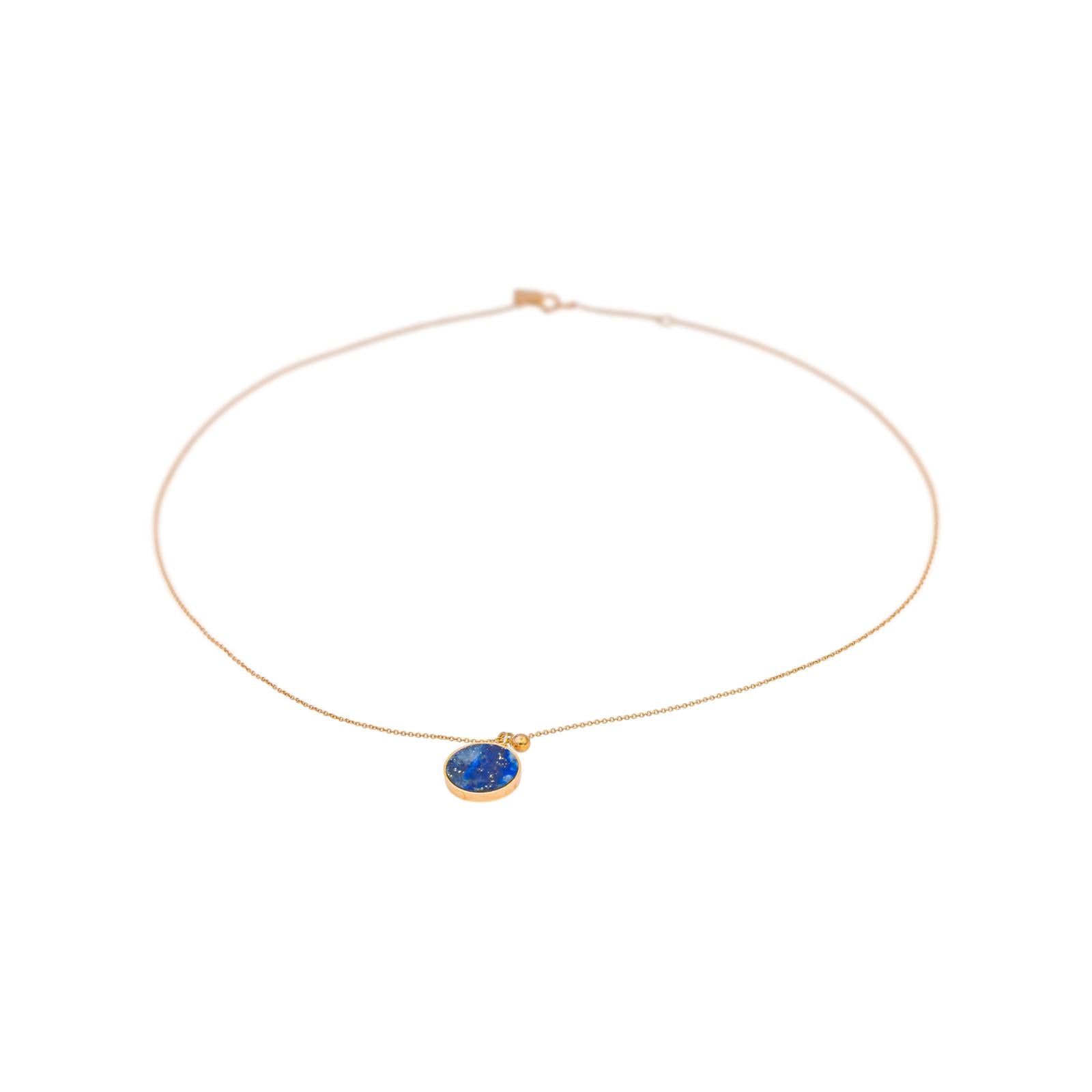 Ginette NY Collier Pendentif Ever Lapis Or rose Lapis-Lazuli