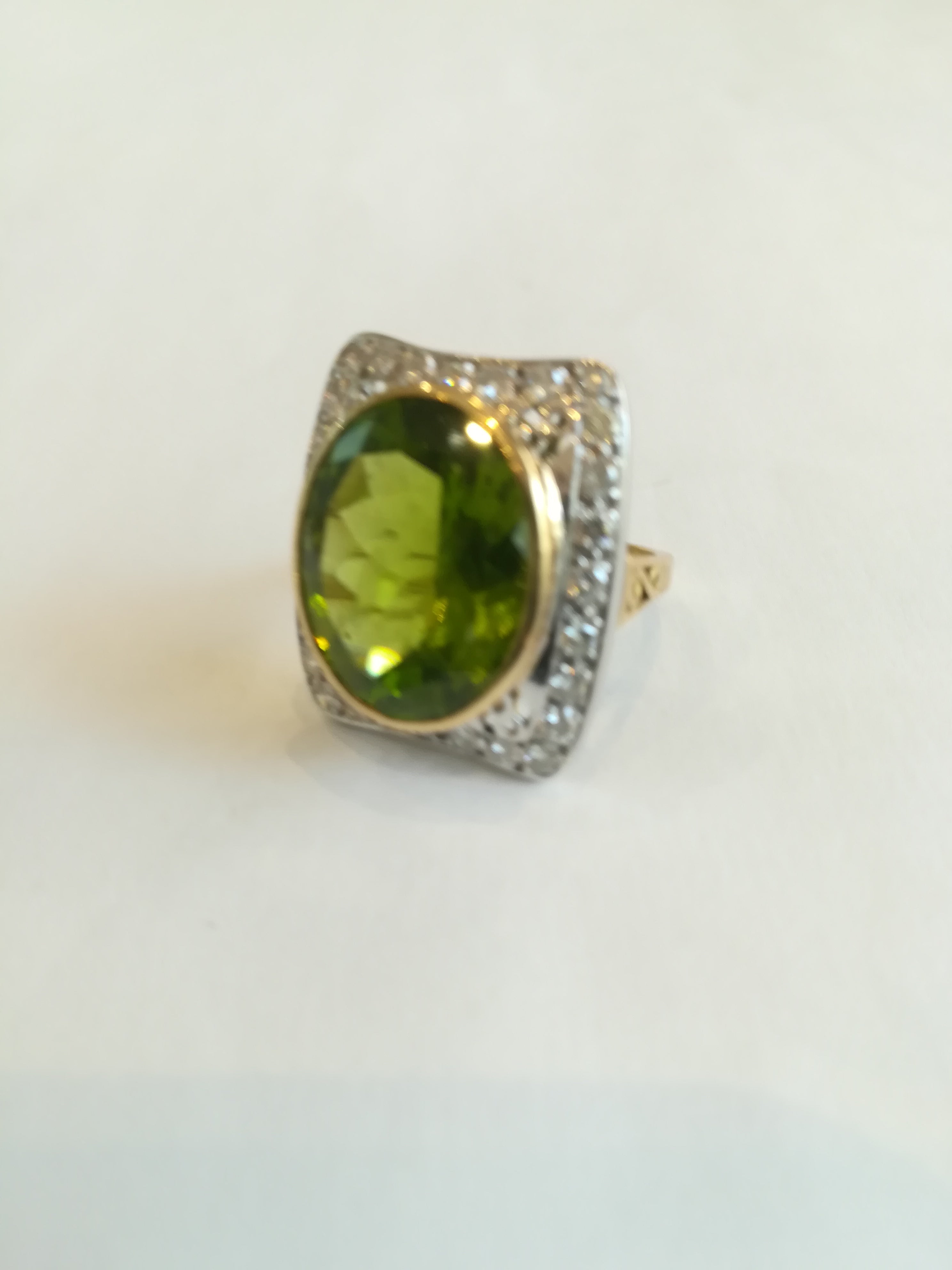 Bague 2 Ors Péridot Diamants