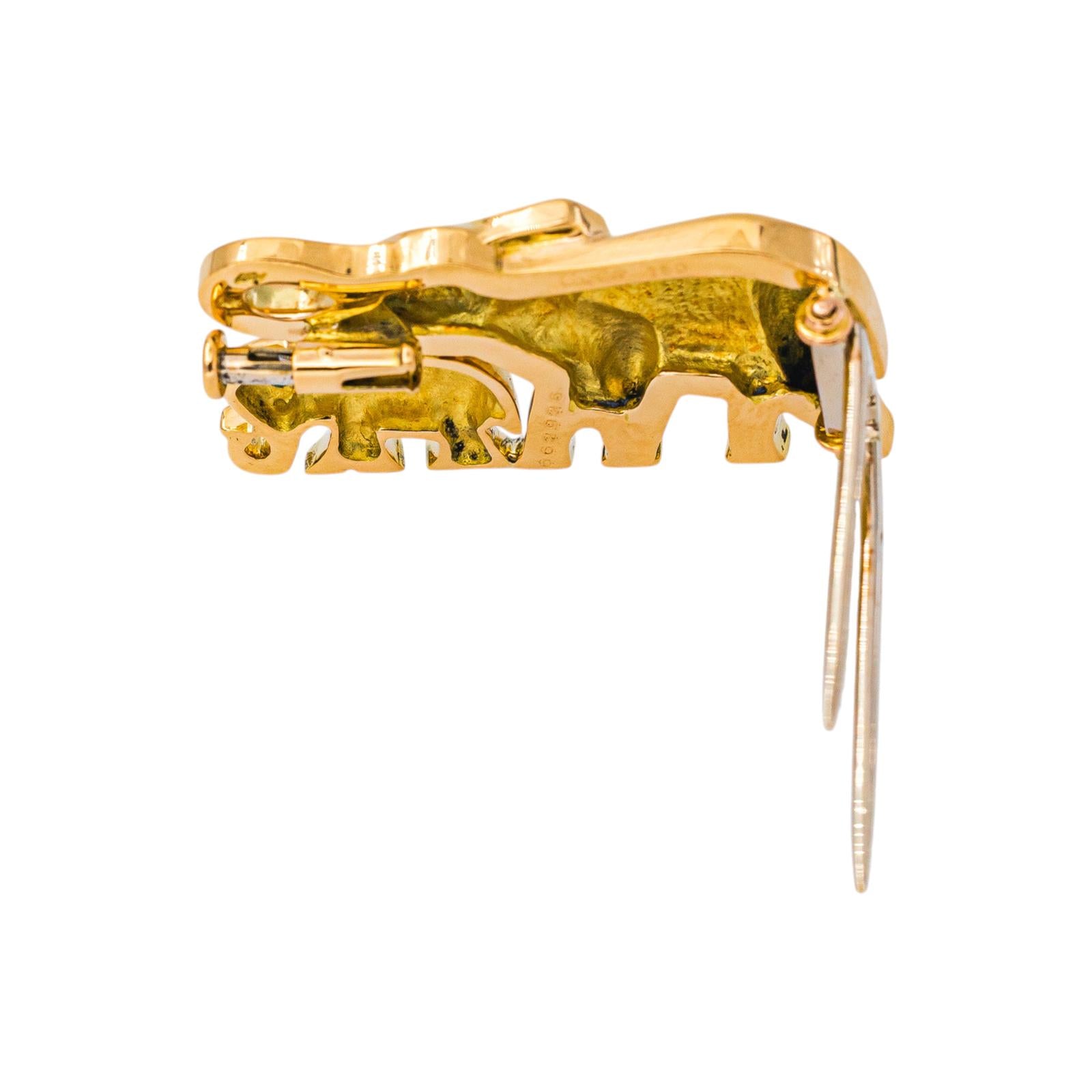 Cartier Broche Route des indes Or jaune Emeraude