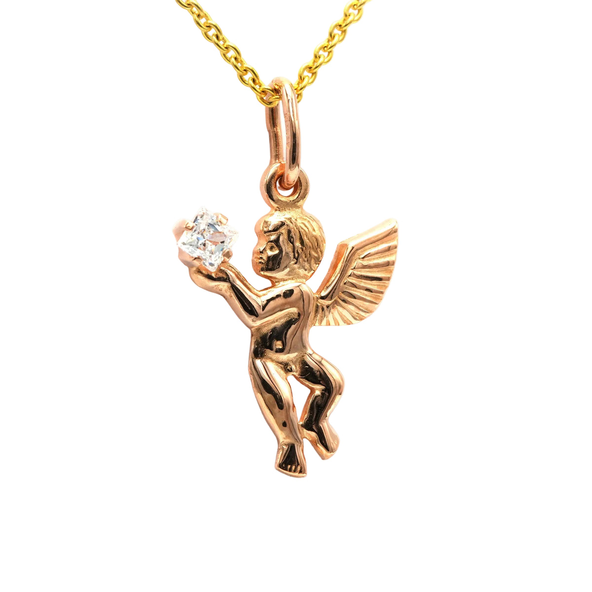 Pendentif en or jaune et zirconium