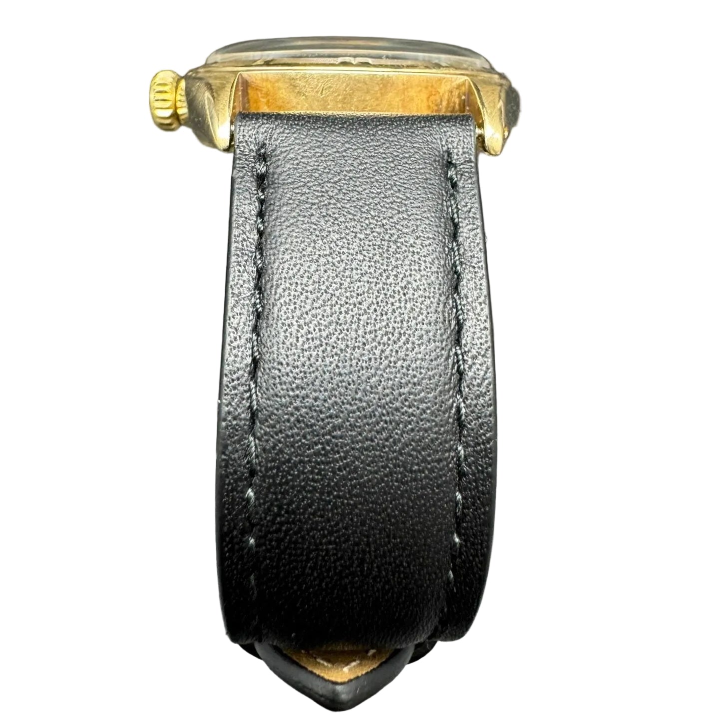 Montre ROLEX "Oyster Perpetual 34" en or jaune et cuir