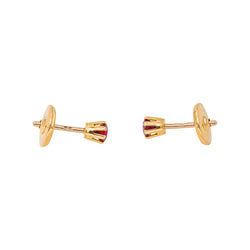 Boucles d'oreilles Puces  Or jaune  Rubis