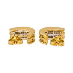 Boucles d'oreilles en or blanc, or jaune et diamants