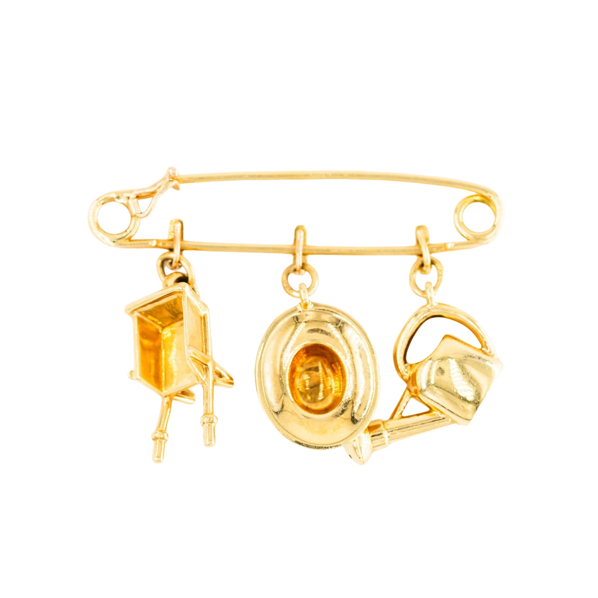 Broche Épingle CARTIER "Le Jardinier" en or jaune
