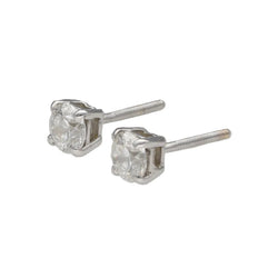 Boucles d'oreilles Puces en or blanc et diamants