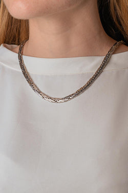 Collier Maille tressée Or blanc