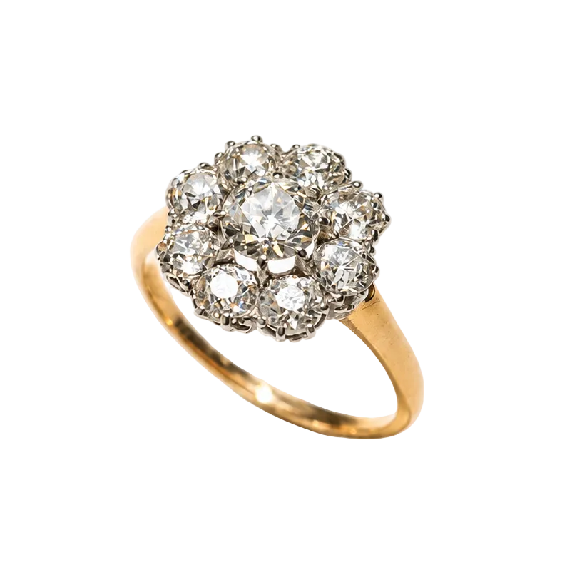 Bague Marguerite en or jaune et diamants