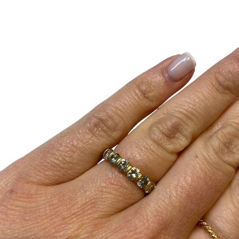 Bague Alliance en or jaune et diamants