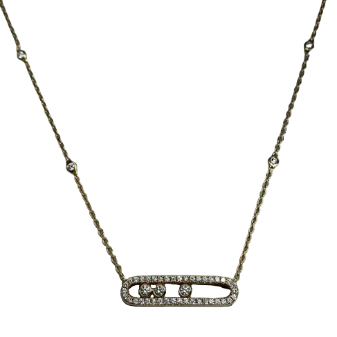 Collier Pendentif MESSIKA "Baby Move Pavé" en or rose et diamants