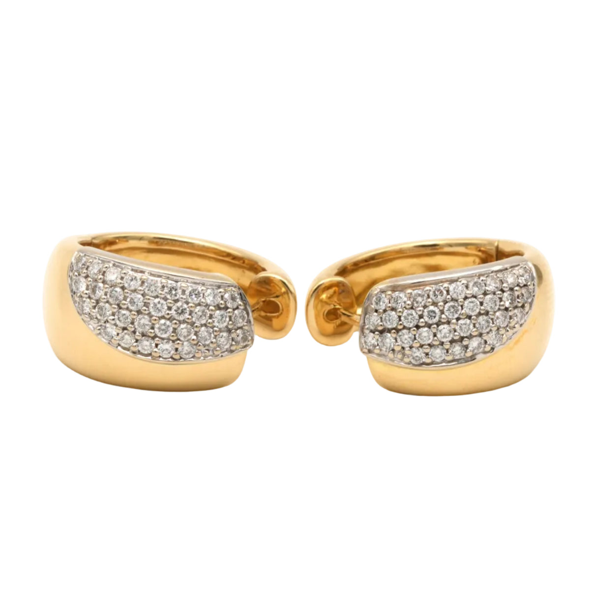 Boucles d'oreilles Créoles en or jaune et diamants