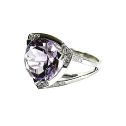 Bague Solitaire MAUBOUSSIN "Mes coules à toi" en or blanc, améthyste et diamants