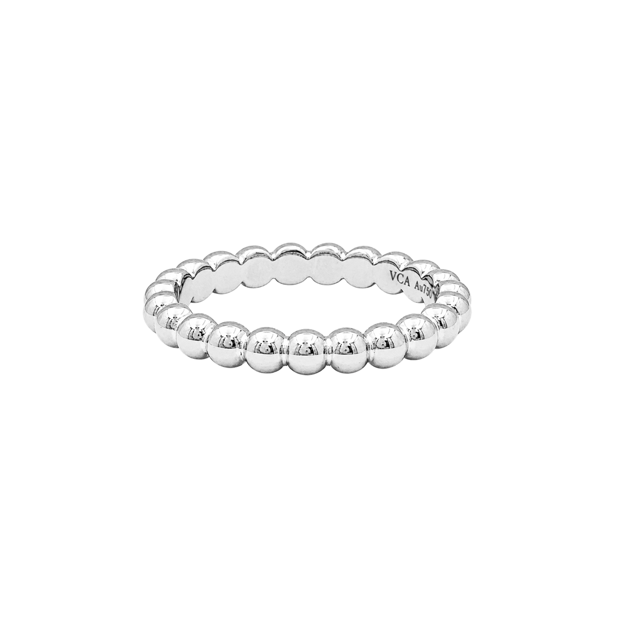 Bague Alliance VAN CLEEF & ARPELS "Perlée" MM en or blanc