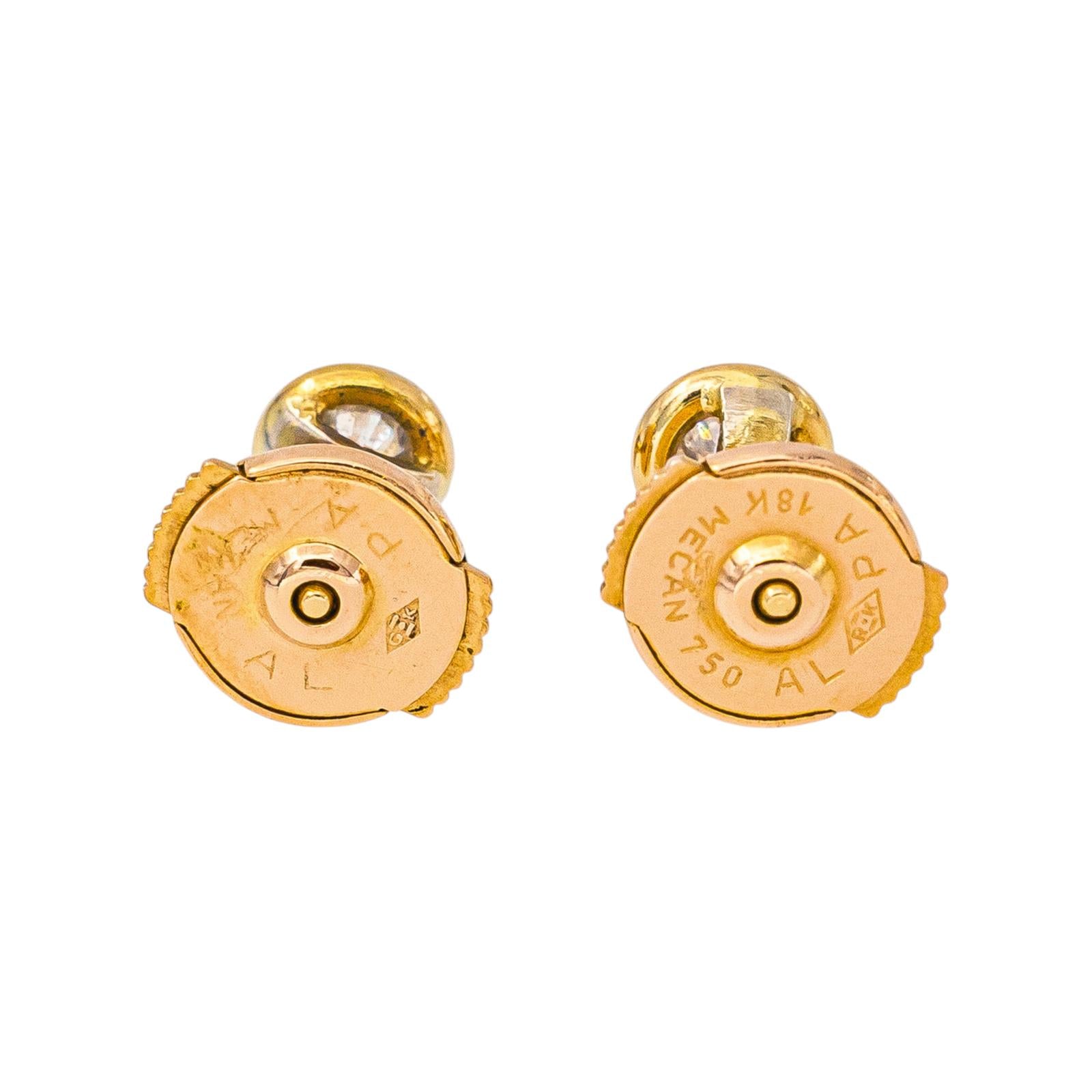 Boucles d'oreilles  Puces Or rose  Diamant