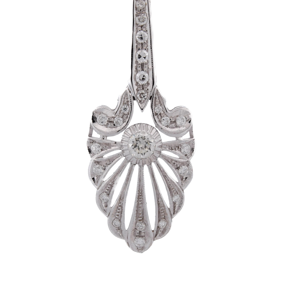 Boucles d'oreilles Pendantes en or blanc et diamants