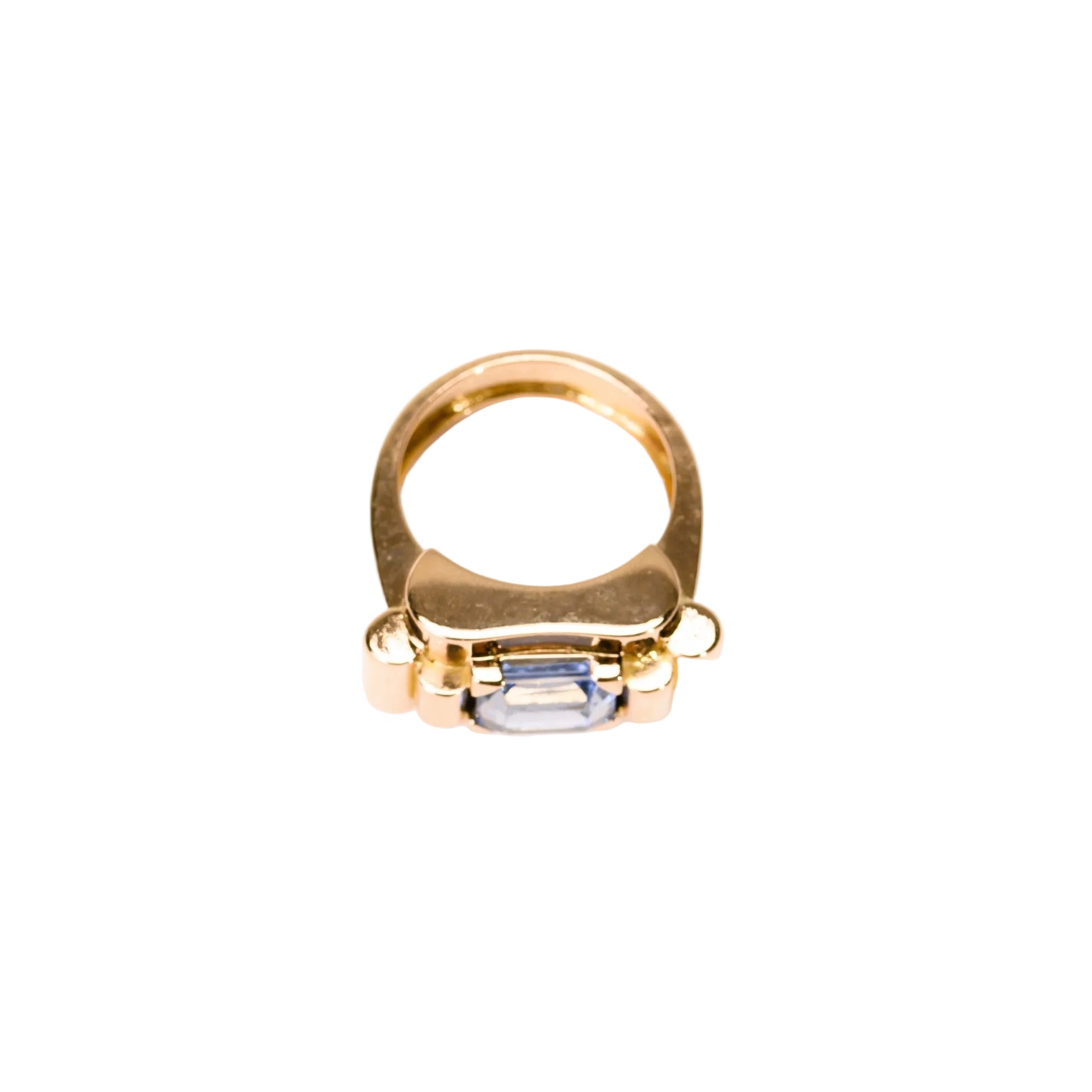 Bague Tank en or rose et spinelle bleu