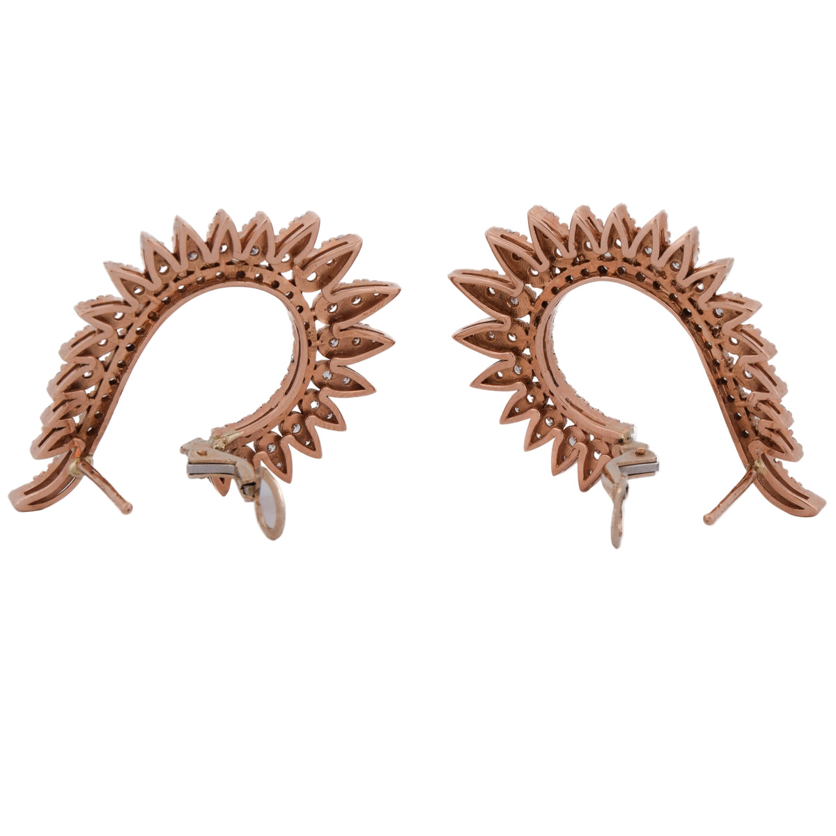 Boucles d'oreilles Clips en or rose et diamants