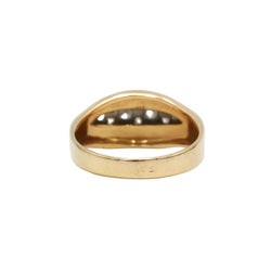 Bague Jarretière en or jaune, platine et diamants