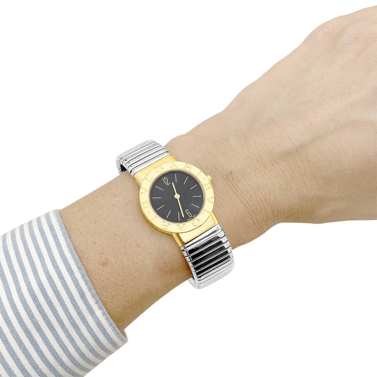 Montre BULGARI BB 26 en or jaune et acier