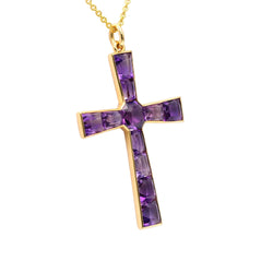 Pendentif en or jaune et améthystes