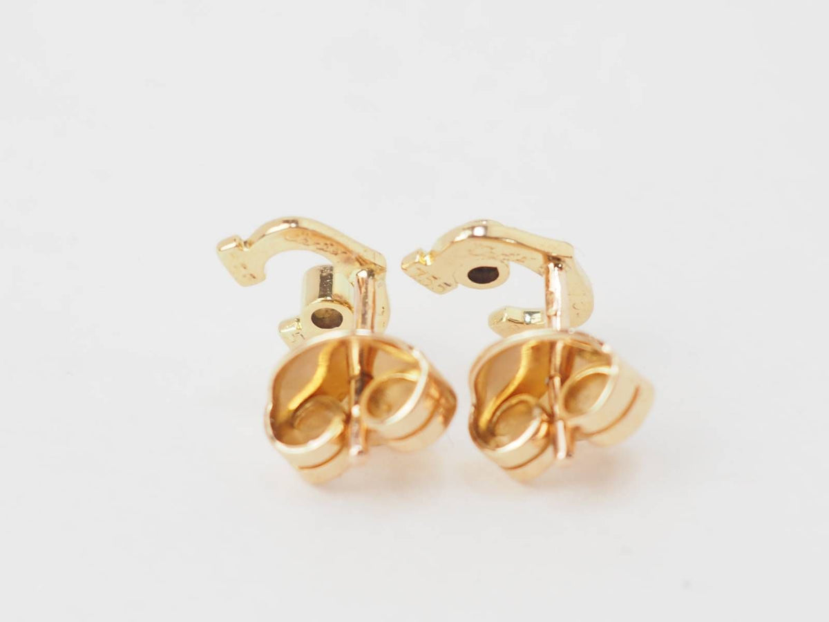 Boucles d'oreilles Puces CARTIER "C" en or jaune et diamants
