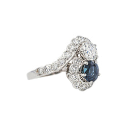 Bague Toi et Moi Or blanc Saphir