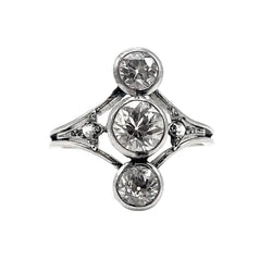 Bague Trilogie en platine et diamants