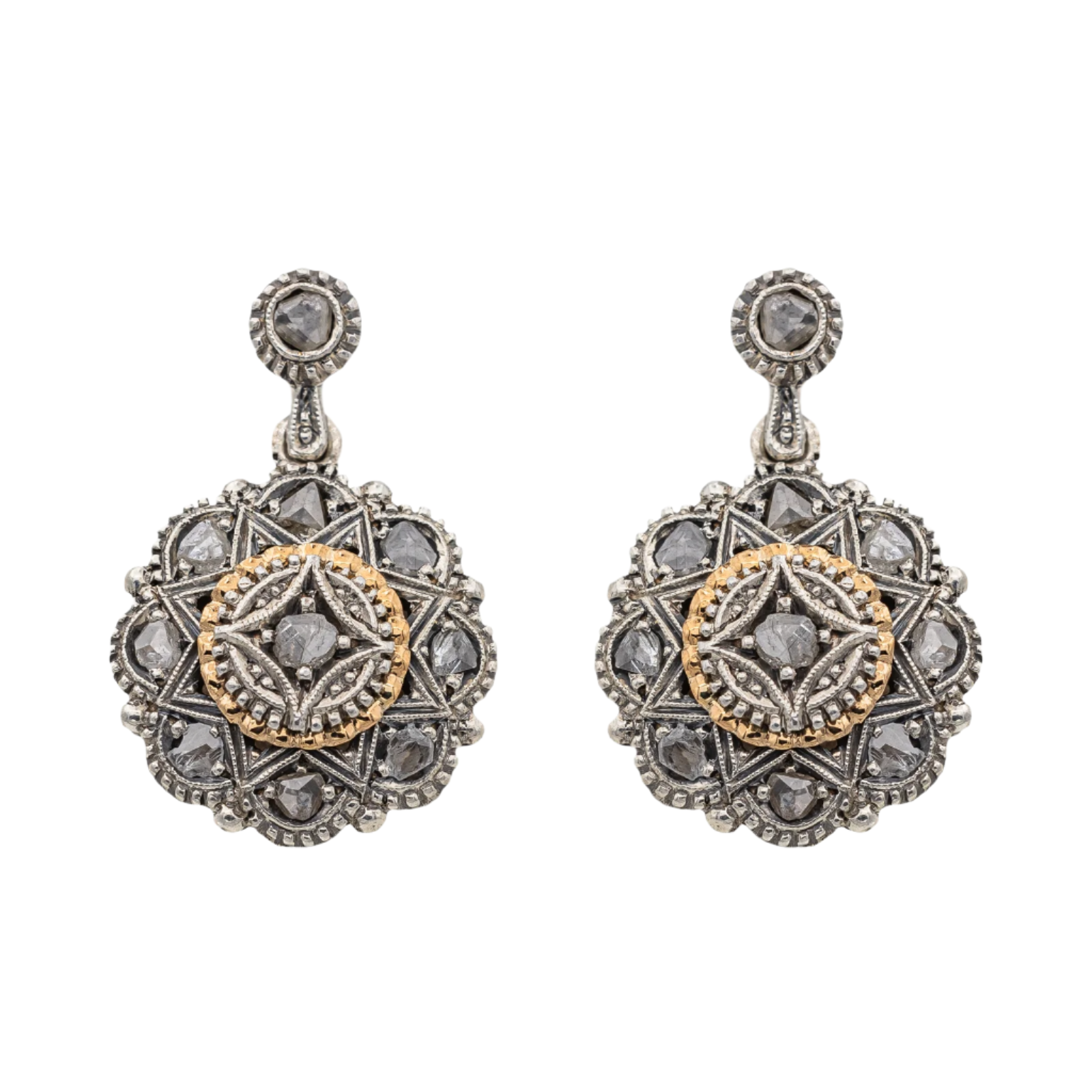 Boucles d'oreilles Dormeuses Or blanc Diamant