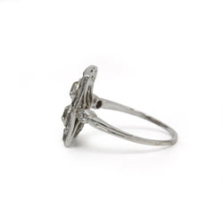 Bague Art Déco en or blanc et diamants