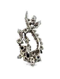 Pendentif en or blanc, saphirs et diamants