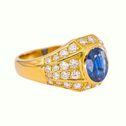 Bague Or jaune Saphir